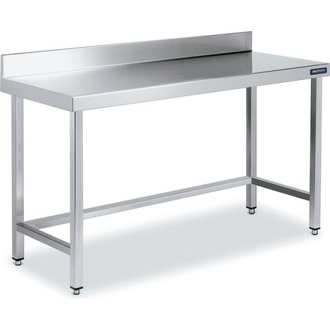 Table Inox de Travail Adossée avec Renforts - Gamme 500 - Distform