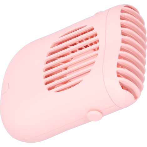 Ventilateur de Poche Mini USB Rechargeable à Accrocher à la Ceinture Rose pour Bureau Voyage
