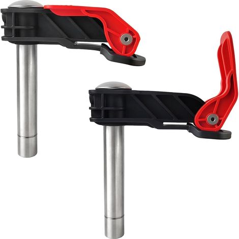 Lot de 2 Pièces Pince de Maintien à Dégagement Rapide 20 mm, Acier Inoxydable Réglable Clip de Bureau pour le Travail du Bois, pour Sculpture sur Bois, Routage, Ponçage (Rouge) (1/5)
