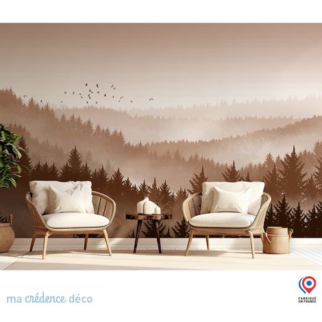 Papier peint : Paysage forêt - Intissé - L.300 x H.280 cm - Marron clair (1/5)
