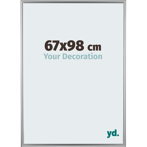 yd. - Cadre photo 67x98 - Argent - Plastique - Bordeaux