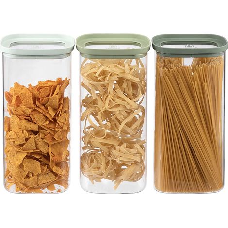 Lot de 3 bocaux en verre 2000 ml - vert - Pure (1/4)