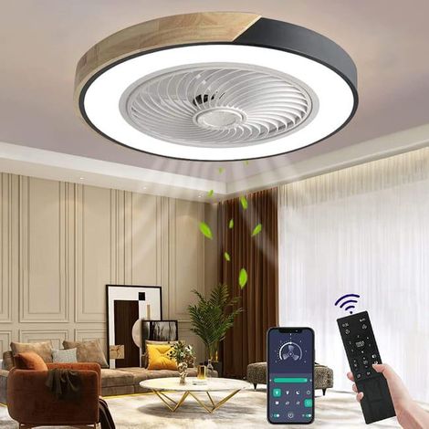Lustre LED avec ventilateur télécommande ventilateur de plafond luminaire invisible silencieux adapté pour salle à manger salon chambre (SKU produit : 96855536 SKU Offre : mkh25.7.24-5) (1/4)