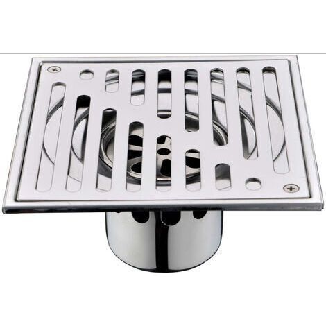 Siphon de Sol en Acier Inoxydable Anti-Odeur carré de Salle de Bain déchets Gate Égouttoir de Douche avec Grande Calibre, 150 150mm (1/4)
