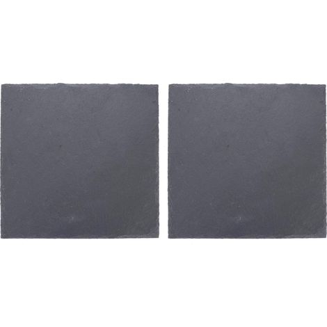 Lot de 2 Ardoise, Carré 25x25x0,4 cm, Anthracite, Pour Décorer, Bricoler