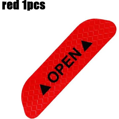 (1 pièce rouge) Autocollant réfléchissant pour portière de voiture, sécurité, ouverture, avertissement, ruban réfléchissant, accessoires auto, réflecteur intérieur/extérieur (1/4)