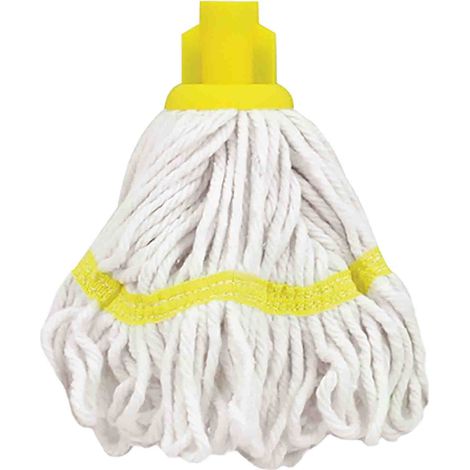 Tête de balai à franges RS PRO Jaune pour Poignée en aluminium de RS Pro ( Prix pour 1 )