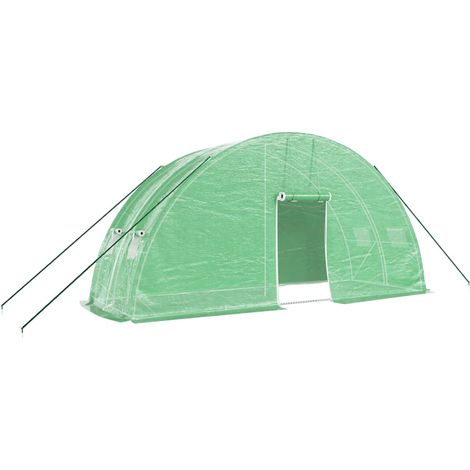 Serra tenda riparo piante fiori ortaggi con struttura in acciaio 12 m² 6 x 2 x 285 m verde 020044540