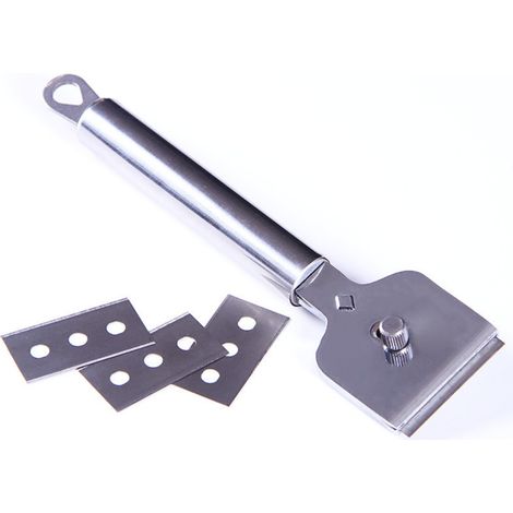 Grattoir de nettoyage pour plaques de cuisson vitrocéramiques, grattoir de nettoyage en acier inoxydable, adapté aux plaques de cuisson en vitrocéramique et aux cuisines. (1/5)
