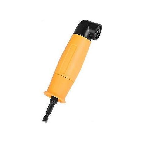 Adaptateur de perceuse à angle droit à 90 degrés, tournevis à tête coudée jaune, tige hexagonale de 6,35 mm, accessoire de perçage pour tournevis et perceuse (1/4)
