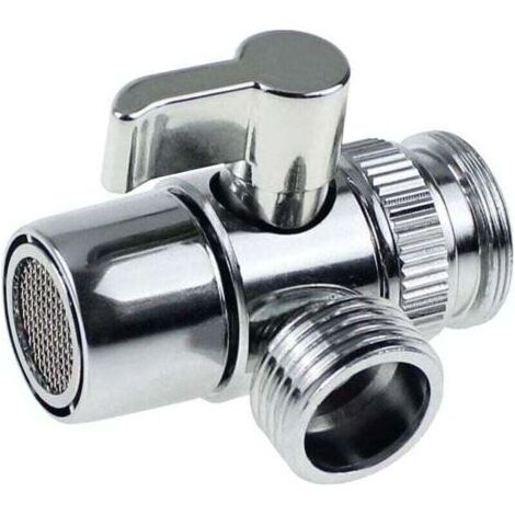3 Voies Soupape avec Rondelle Laiton Massif ConnecteurSystème de Douche Pièce de Rechange, XU,Utilisé dans les Salles de Bains et les Cuisines les Robinets de Lavabo les Vannes de Douche - (1/4)