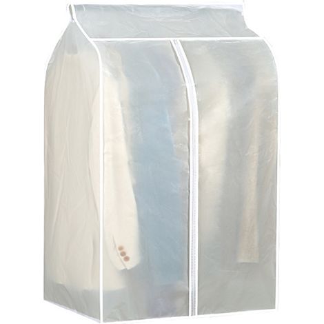 Housse de protection transparente extra large avec fermeture éclair 3D pour vêtements, imperméable et anti-poussière, idéale pour ranger costumes et manteaux (120 x 100 x 50 cm). (1/5)