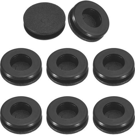 22Pcs Passe-Fils En Caoutchouc 3/8" (10mm) Trou De Perçage, 5/16" (8mm) ID Bouchons De Trou À Simple Face Joint D'Étanchéité Pour Protection De Câble De Pare-Feu, Noir (1/5)
