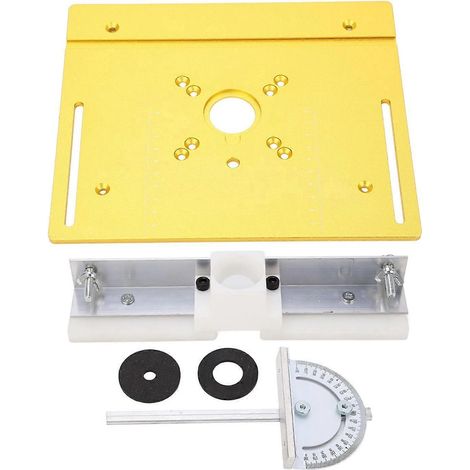 Plateau de table de défonceuse en métal, plaque d'insertion en aluminium pour le travail du bois, compatible avec les scies à table de défonceuse