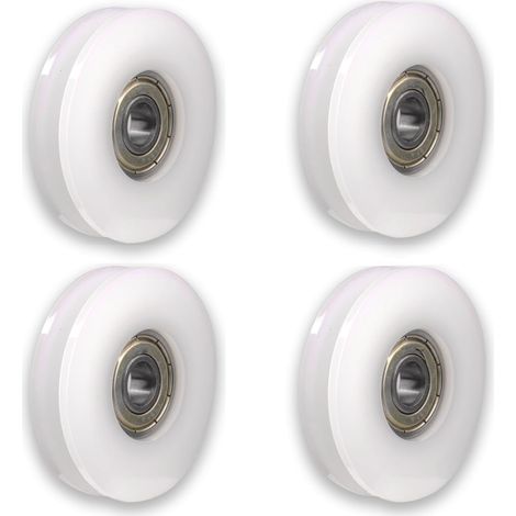 Lot de 4 roulettes en nylon avec rainures  Pour portail coulissant, barres d'angle, tiroirs5x30x6mm