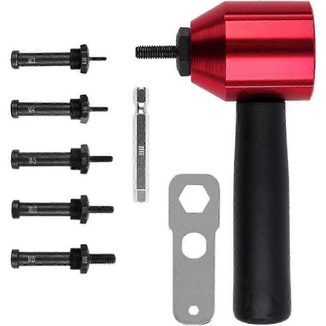Adaptateur pour écrous à sertir métriques, outil de rivetage sans fil, compatible avec perceuse électrique et clé à main. WHBYV (1/4)
