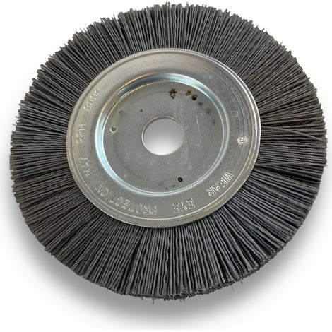 Brosse circulaire NYLON Abrasif Ø 150 mm Epaisseur 1 rang Carbure de silicium Grain 240 Alésage 20 mm + réducteur bague 16/12 mm Touret meuleuse ponceuse Kibros 215151KR240 (1/5)