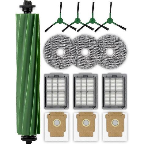 Ersatzteile für den iRobot Roomba Plus 505 Combo/Plus 405 Combo Saugroboter: rotierende Bürste, Staubbeutel, Reinigungstücher.