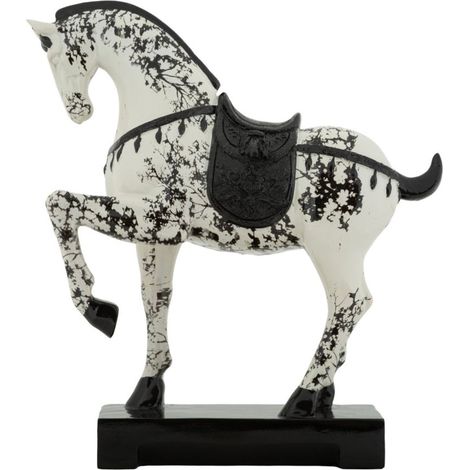 Scultura decorativa in resina bianca, 31x10,5x34 cm – forma di Cavallo (1/5)