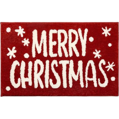 Tapis De Noël - 40x60 cm - Polyester - Antidérapant - Motif Texte Festif (1/5)
