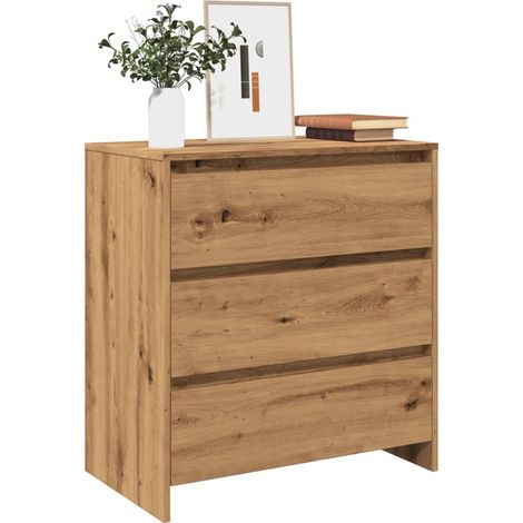 Buffet bahut commode armoire meuble de rangement organisateur cuisine salle de séjour salon artisanal 70 x 41 x 75 cm bois d'ingénierie marron