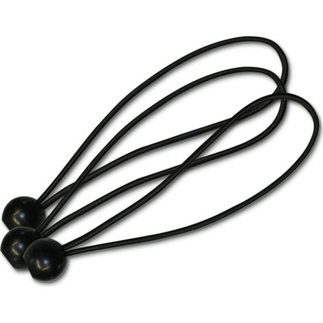 Lot de 12 tendeurs Professionnels en Caoutchouc avec Boule pour Fixation de bâche, vélo, Voiture, Jardin et Bien Plus Encore - Particulièrement Durable et résistant aux UV - 20 cm - Noir-Ensoleillé (1/3)