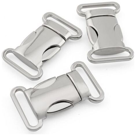 FENOPLASTICALot de 5 Fermeture à clip en métal pour bracelets paracorde, colliers pour chien, sac à dos, couleur : argenté (1/4)