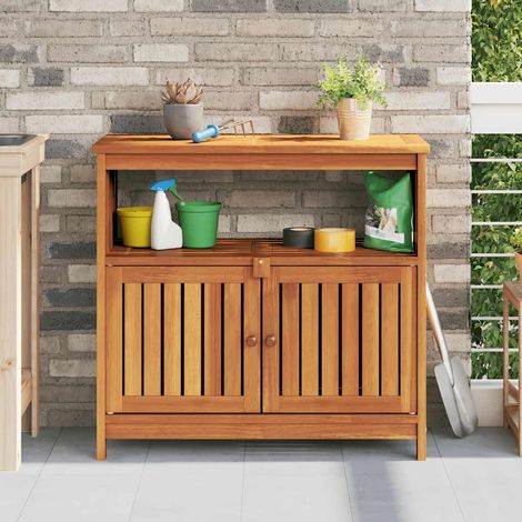 vidaXL Tavolo Consolle da Giardino 80x35x75 cm Legno Massello Acacia