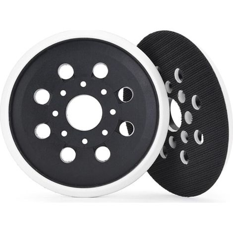 2 disques abrasifs de 125 mm avec système velcro (crochet et boucle), 8 trous, compatibles avec ponceuses excentriques type PEX 300 AE et PEX 400 AE