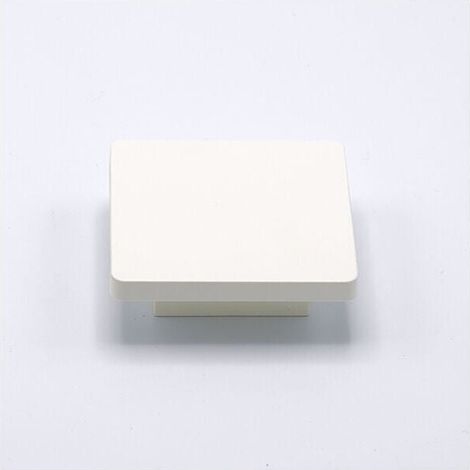 Pomolo piatta e quadrata in goffrato fine bianco 70x70x22mm - 431 Square