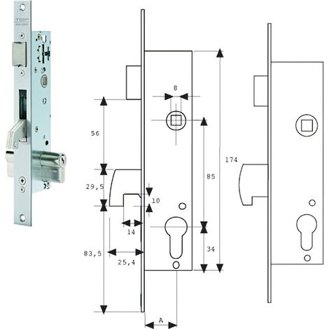 TESA 2240/20/3AI Inox-Schloss