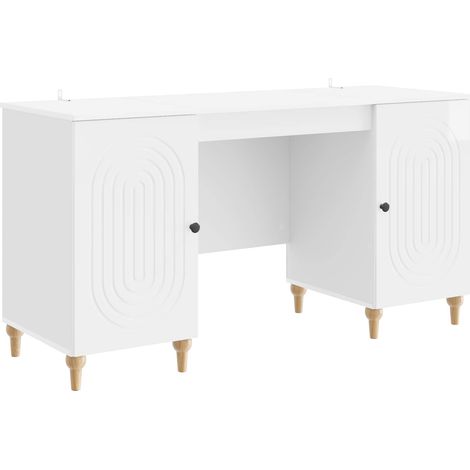 vidaXL Scrivania Bianco Lucido 142,5 x 50 x 75 cm Legno ingegnerizzato