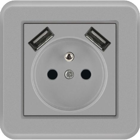 LAN Prise française 16A prise européenne type 82 prise murale encastrée pc peinture gris 8.28.2 CM (B)