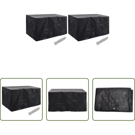 Rattan Möbel schützen - Gartenmöbel-Abdeckungen 2 Stk. 8 Ösen 180x70x90 cm (1/5)