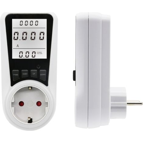 Mesure Consommation Electrique, Appareils de mesure des coûts d'électricité, wattmètre, compteur de consommation d'énergie avec grand écran LCD + rétroéclairage, protection contre les surcharges 3680