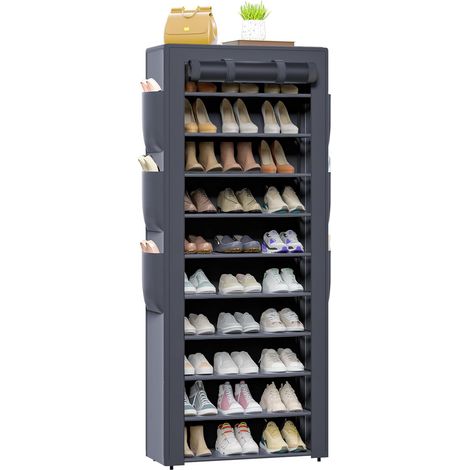 Étagère à Chaussures 11 Niveaux, Grande Armoire à Chaussures Haute pour 36-41 Paires de Chaussures, Stockage Chaussure-Organisateur avec Couverture étanche à la poussière (1/5)