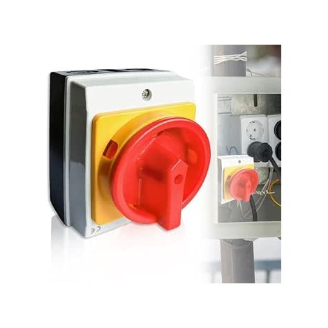Interrupteur Principal à 3 Pôles 16 A - Sectionneur de Charge en Saillie Avec Boîtier en Plastique - Interrupteur Rotatif pour Connecter (1/3)