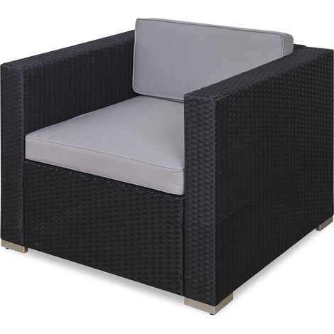 SVITA Rattan Sessel Ergänzung Zubehör Polyrattan Couch California Lugano schwarz