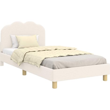 Maison Exclusive - Kinderbettgestell mit Kopfteil Creme 90 x 190