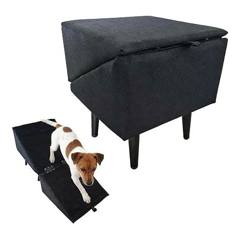Dog Ramps, Stairs and Steps for Beds and Sofas, Inclined Stairs for Small Dogs, Cats - Black (1/5)