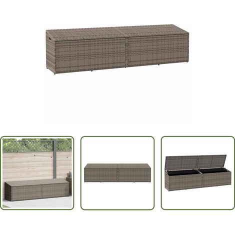 Auflagenbox -  Garten-Auflagenbox Grau 220x50x58 cm Poly Rattan (1/5)