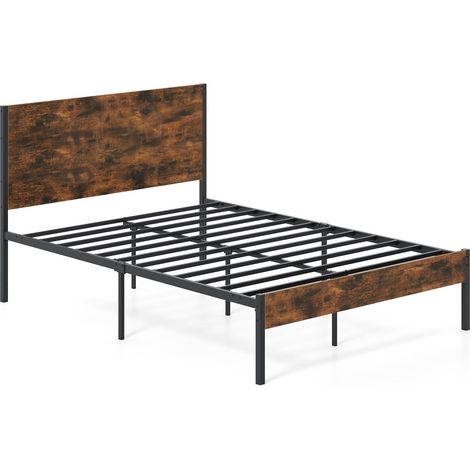 Metall plattformbettrahmen 200x140 cm holzkopfteil