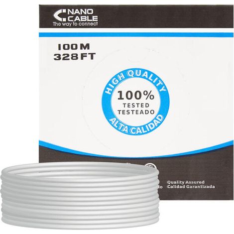 Bobina de Cable RJ45 FTP Nanocable 10.20.0702-FLEX Cat.5e/ 100m/ Gris