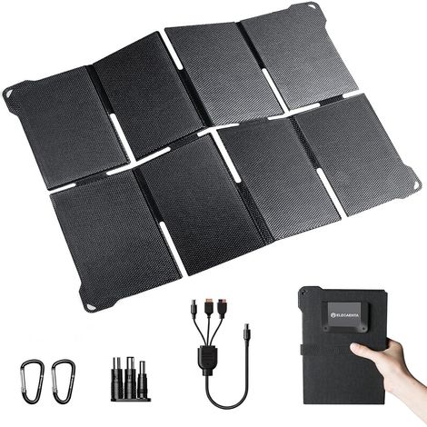 Panneau Solaire Pliable 45W, USB-C PD30W USB-A QC3.0 DC 0.7kg Camping 25.4% Efficacité, Portable 0.7kg ETFE IP68, 3 sorties: USB-C PD30W, USB-A QC3.0 24W, DC 18V/2.5A. Camping Randonnée (1/5)