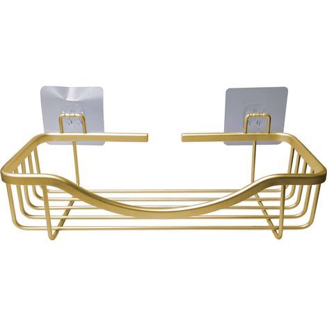 Panier de Douche Adhésif "Filaire" 28cm Or