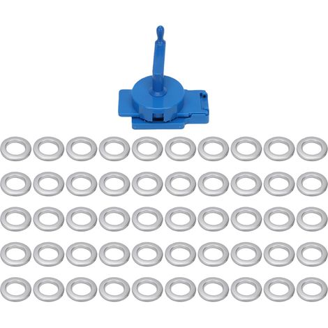 1 perforatrice de rideaux rotative avec kit de 50 œillets coulissants silencieux argentés (1/5)