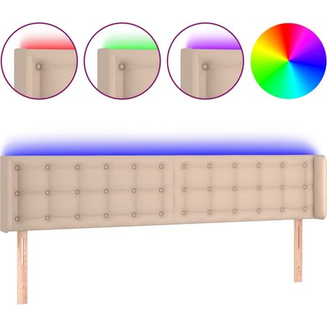 Maison Exclusive - LED Kopfteil Cappuccino-Braun 163x16x78/88 cm