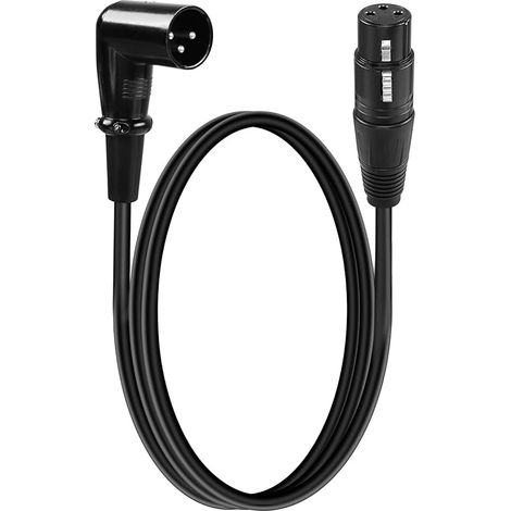 Câble micro XLR 90° 3FT - mâle 3 broches, connecteur haut-parleurs/audio/mélangeur (1/5)