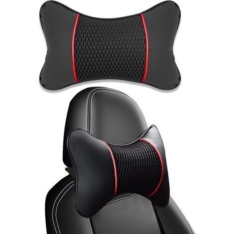 Auto-Kopfstützenkissen, Kopfstütze aus PU-Leder mit Memory-Schaum, Nackenstützkissen fürs Auto, Kopfstütze zur Unterstützung des Nackens und zum Schutz der Halswirbelsäule, 1 Stück (1/5)