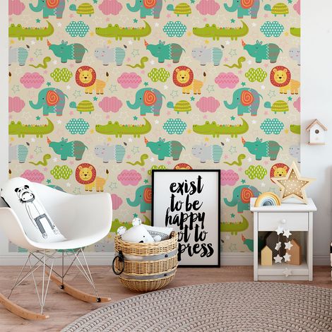 Sticker effet papier peint - ANIMAUX DE LA FORÊT - 60x60cm (1/5)